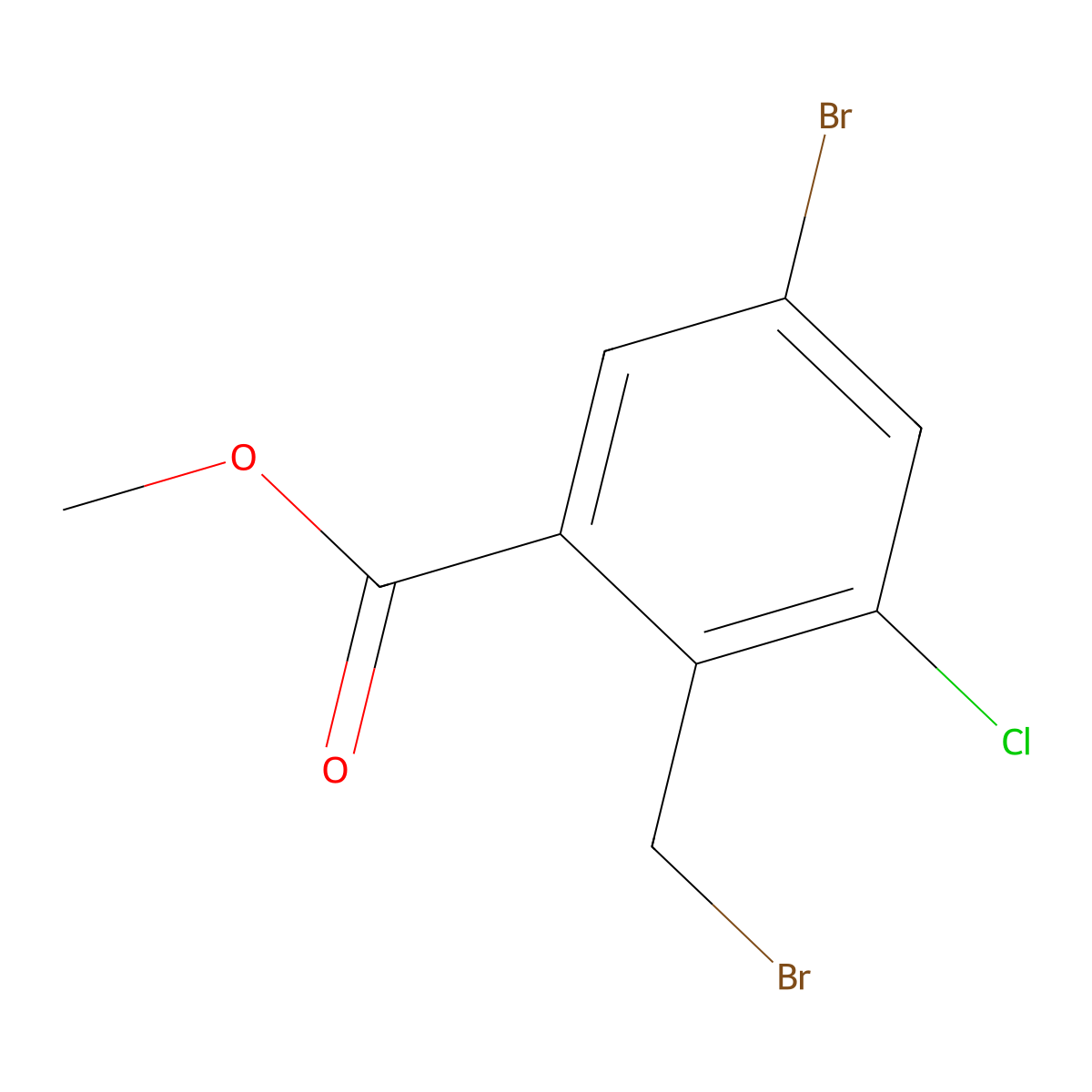 Methyl 5-bromo-2-(bromomethyl)-3-chlorobenzoate molecular structure, CAS 2384326-62-7