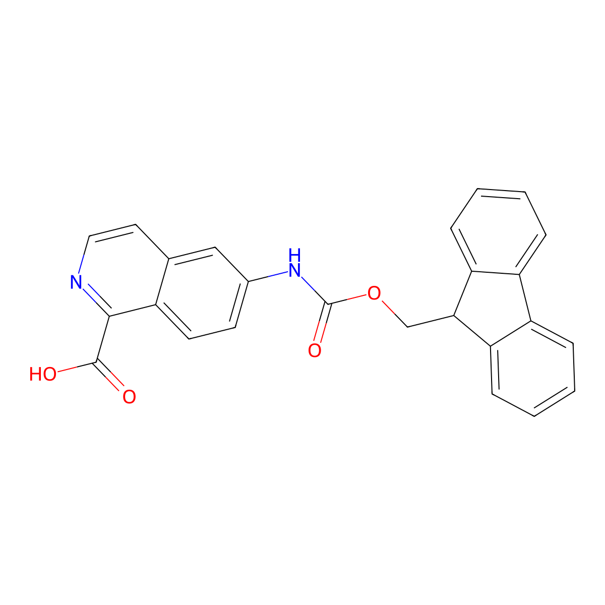 6-({[(9H-fluoren-9-yl)methoxy]carbonyl}amino)isoquinoline-1-carboxylic acid molecular structure, CAS 2384327-02-8
