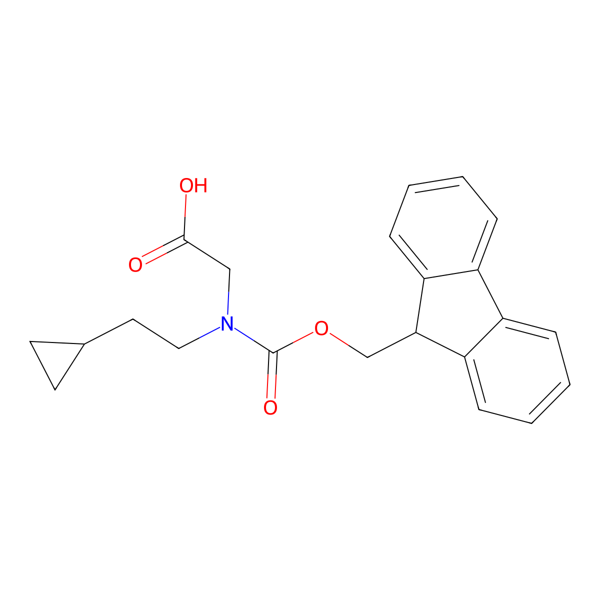 N-Fmoc-N-(2-cyclopropylethyl)-glycine molecular structure, CAS 2384331-73-9