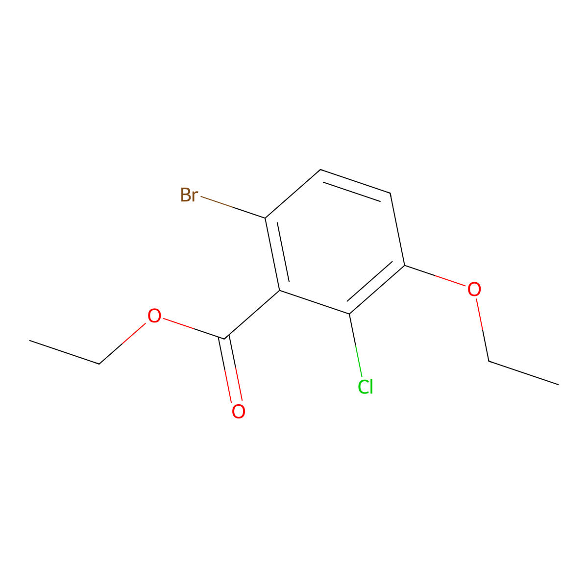 Ethyl 6-bromo-2-chloro-3-ethoxybenzoate molecular structure, CAS 2384335-29-7