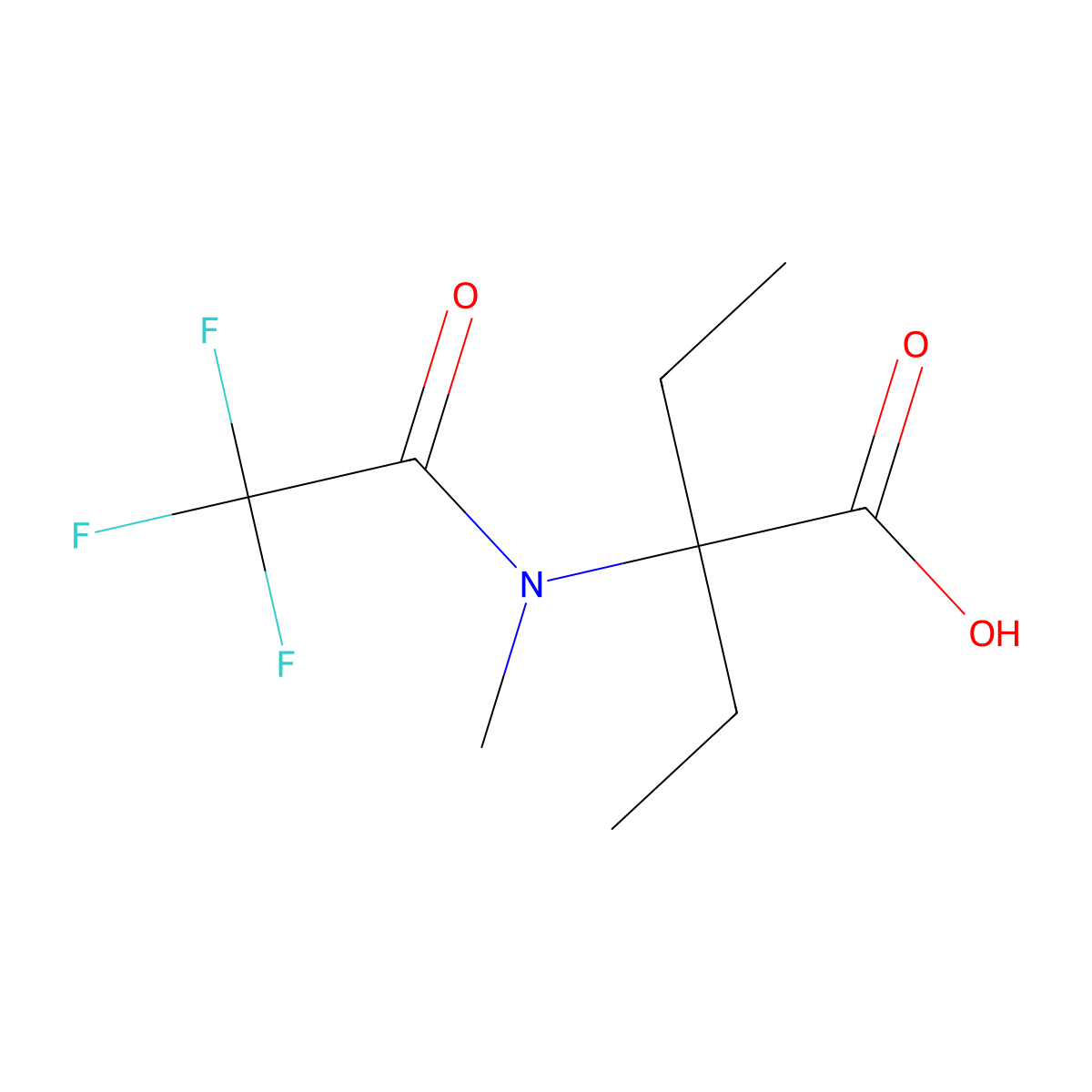 2-ethyl-2-(2,2,2-trifluoro-N-methylacetamido)butanoic acid molecular structure, CAS 2384337-36-2