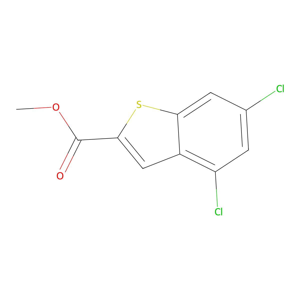 Methyl 4,6-dichlorobenzo[b]thiophene-2-carboxylate molecular structure, CAS 2384337-64-6