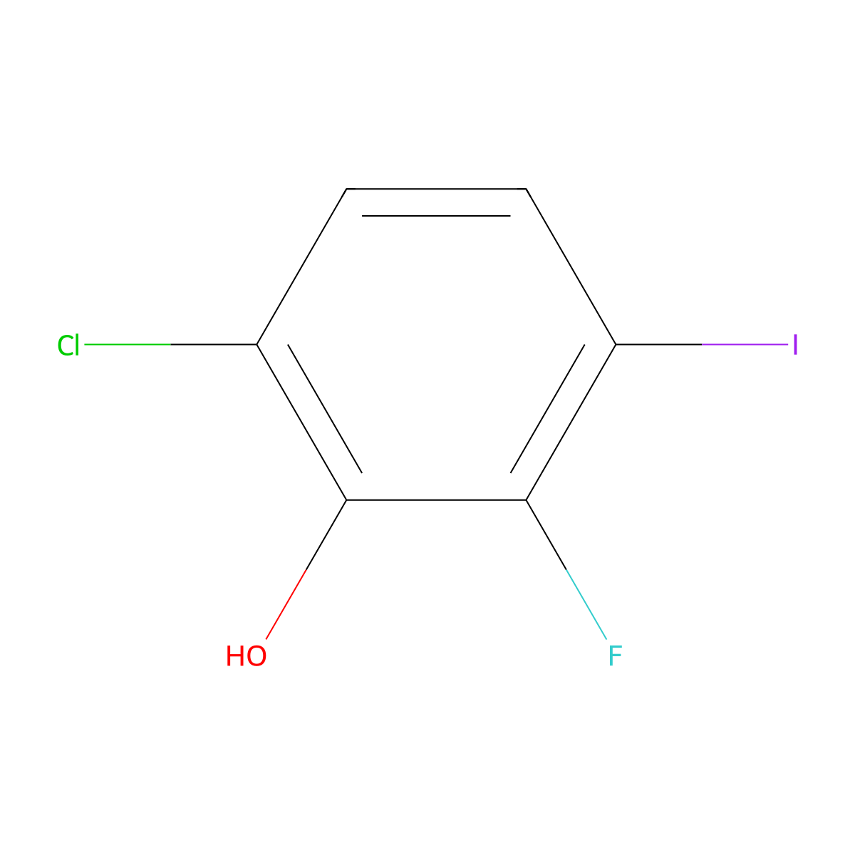 6-Chloro-2-fluoro-3-iodophenol molecular structure, CAS 2384343-94-4