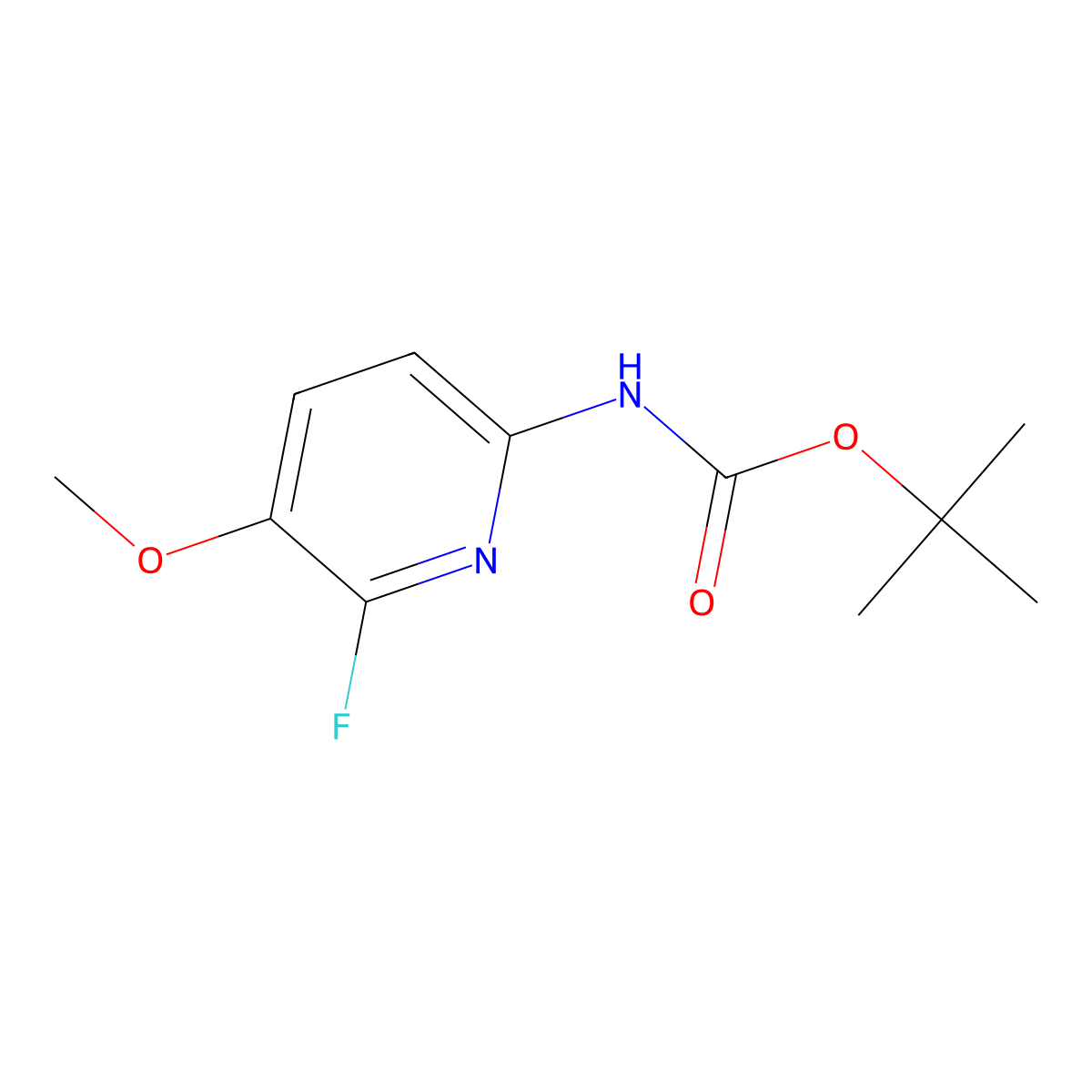 tert-butyl N-(6-fluoro-5-methoxypyridin-2-yl)carbamate molecular structure, CAS 2384347-14-0