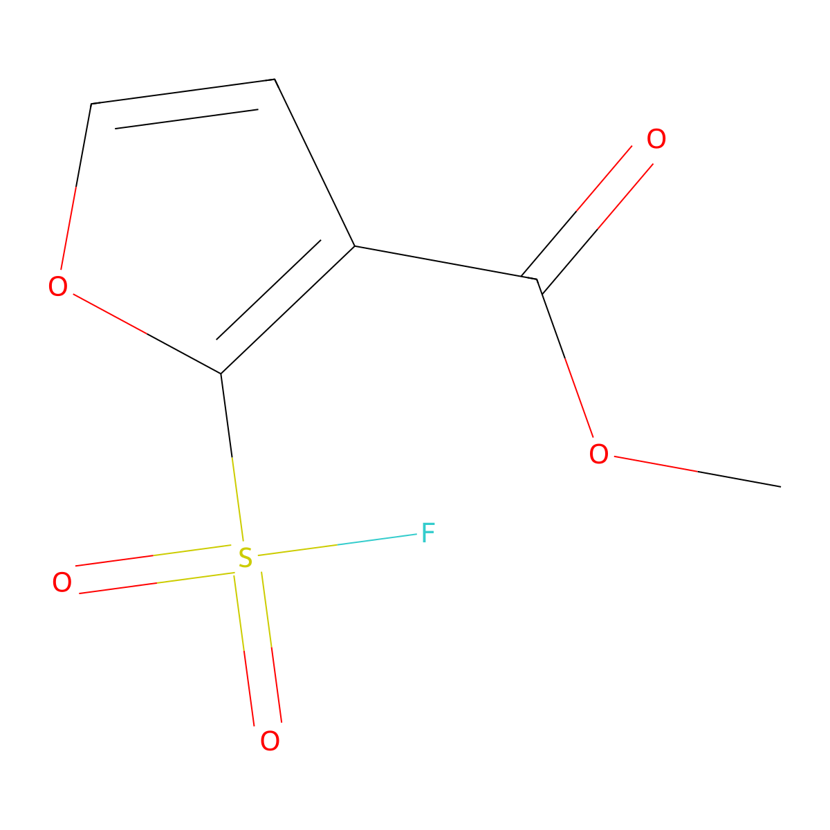 Methyl 2-(fluorosulfonyl)furan-3-carboxylate molecular structure, CAS 2384352-10-5