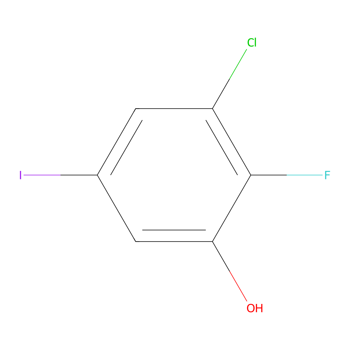 3-Chloro-2-fluoro-5-iodophenol molecular structure, CAS 2384352-25-2