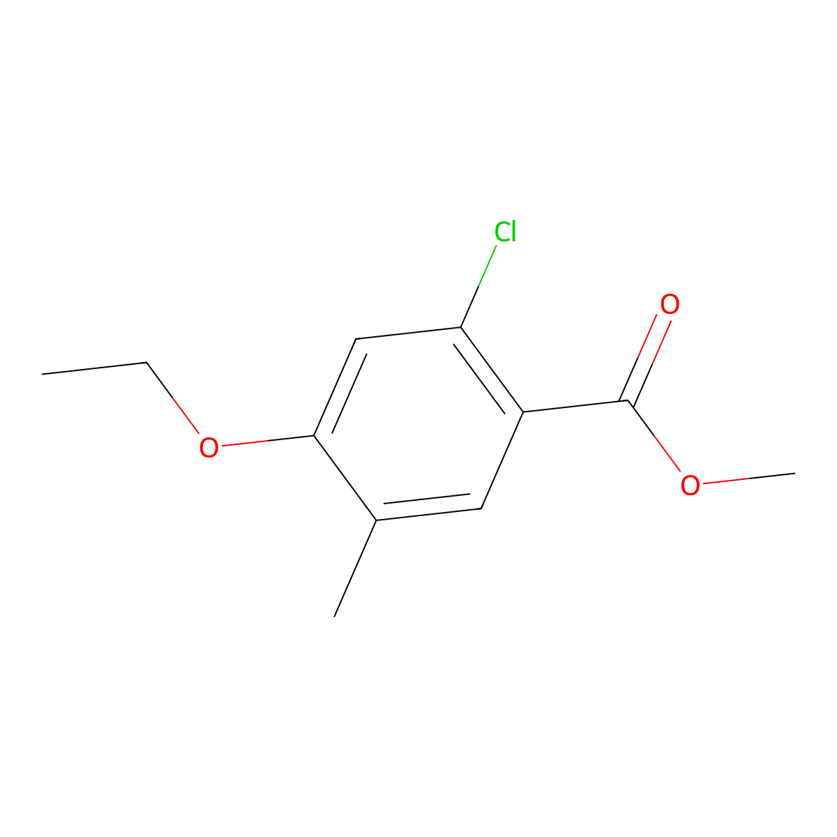 Methyl 2-chloro-4-ethoxy-5-methylbenzoate molecular structure, CAS 2384353-21-1