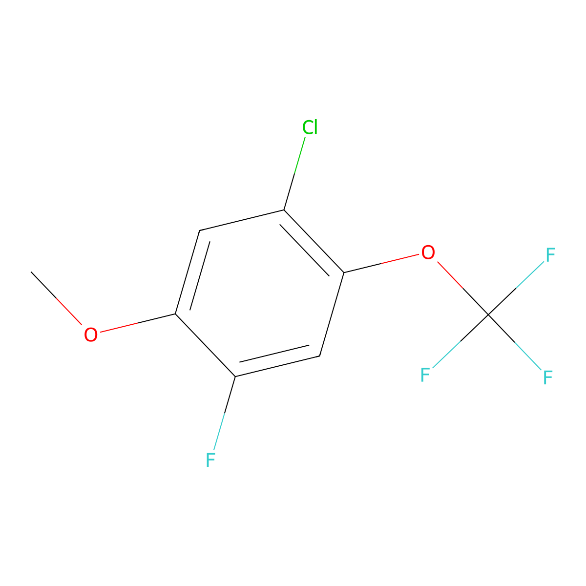 1-Chloro-4-fluoro-5-methoxy-2-(trifluoromethoxy)benzene molecular structure, CAS 2384358-66-9