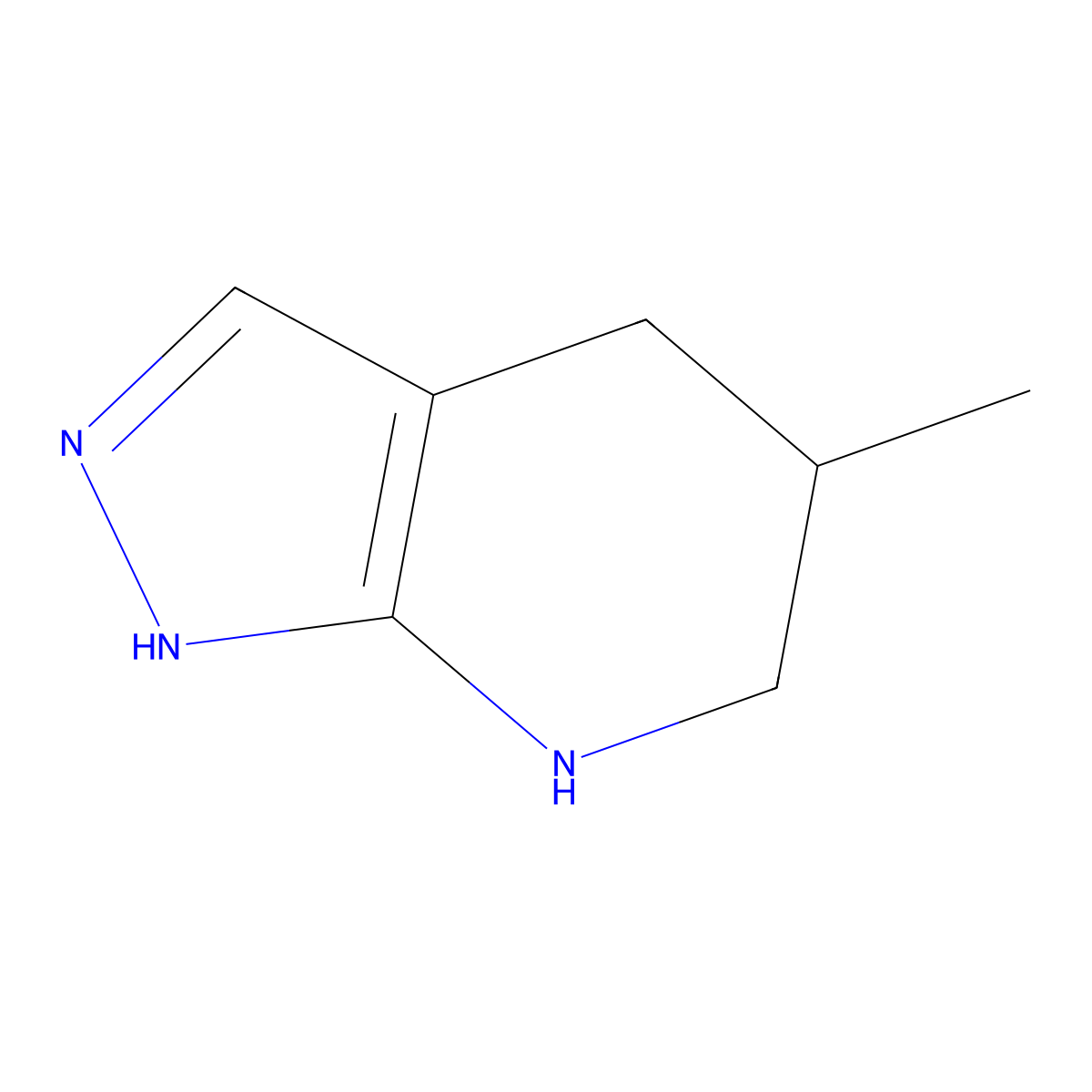 5-methyl-1H,4H,5H,6H,7H-pyrazolo[3,4-b]pyridine molecular structure, CAS 2384361-62-8