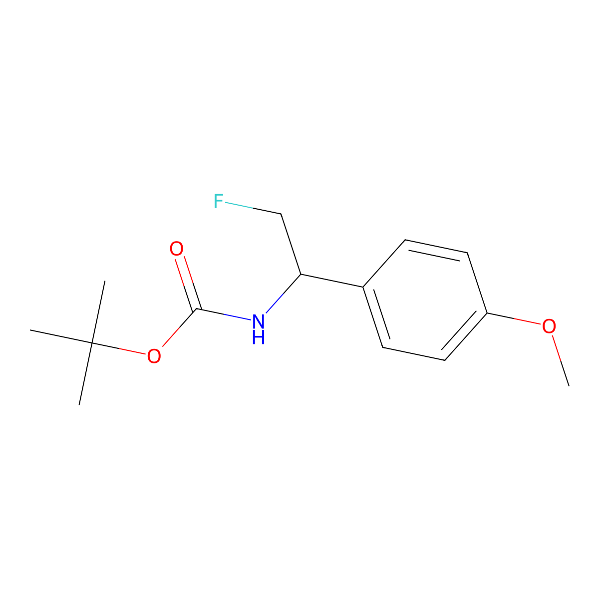 tert-butyl N-[2-fluoro-1-(4-methoxyphenyl)ethyl]carbamate molecular structure, CAS 2384363-94-2