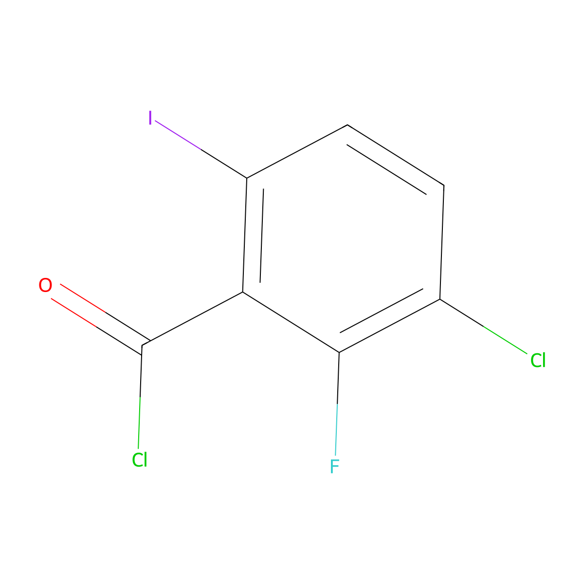 3-Chloro-2-fluoro-6-iodobenzoyl chloride molecular structure, CAS 2384366-52-1