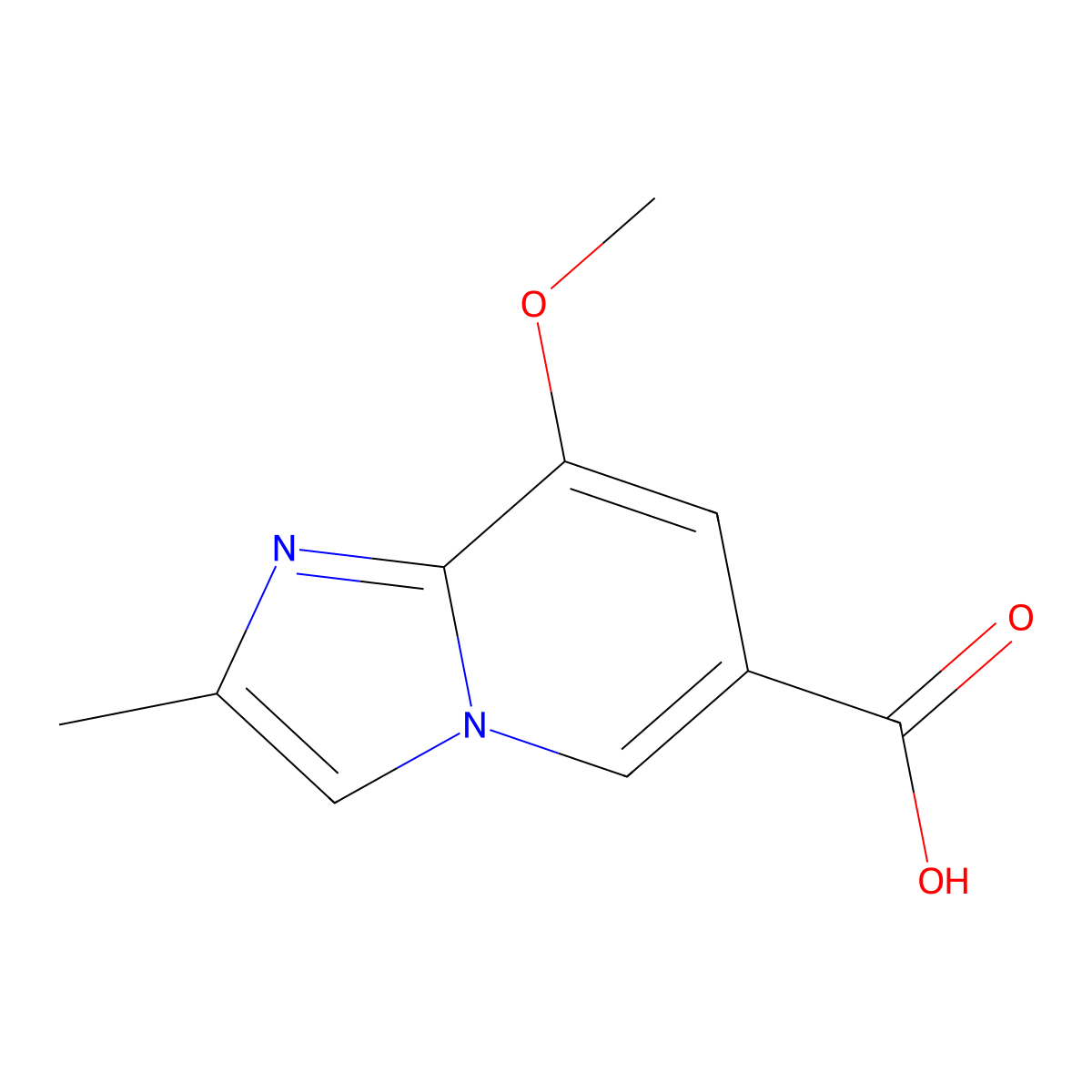8-Methoxy-2-methylimidazo[1,2-a]pyridine-6-carboxylic acid molecular structure, CAS 2384376-16-1