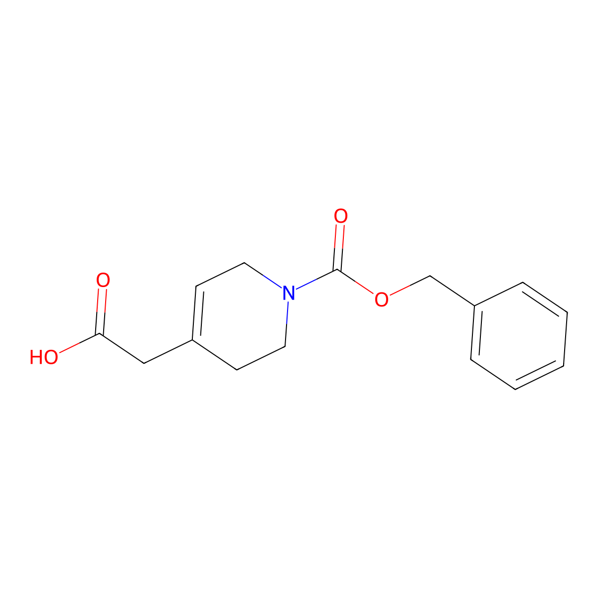 2-{1-[(Benzyloxy)carbonyl]-1,2,3,6-tetrahydropyridin-4-yl}acetic acid molecular structure, CAS 2384379-11-5