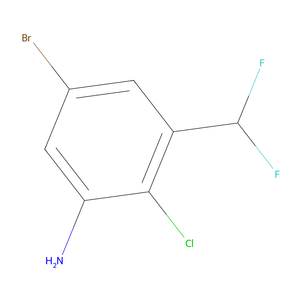 5-Bromo-2-chloro-3-(difluoromethyl)aniline molecular structure, CAS 2384381-99-9