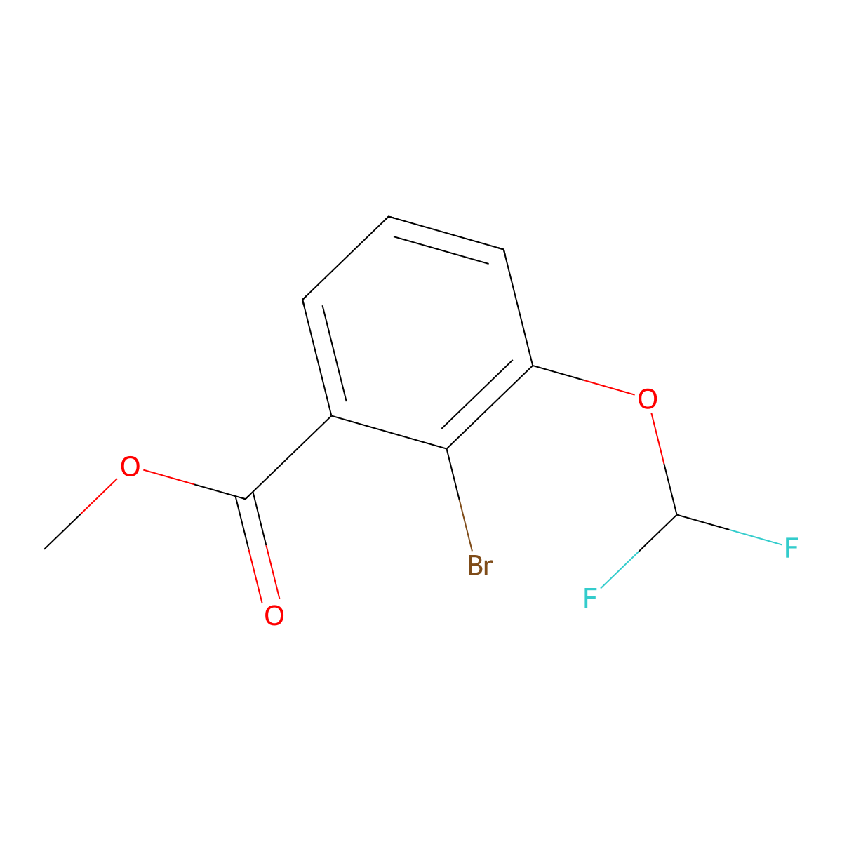 Methyl 2-bromo-3-(difluoromethoxy)benzoate molecular structure, CAS 2384386-06-3
