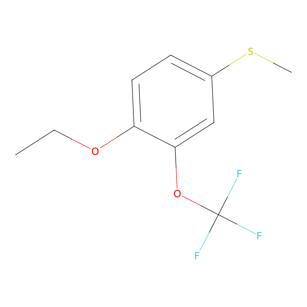 1-Ethoxy-4-(methylthio)-2-(trifluoromethoxy)benzene molecular structure, CAS 2384395-51-9