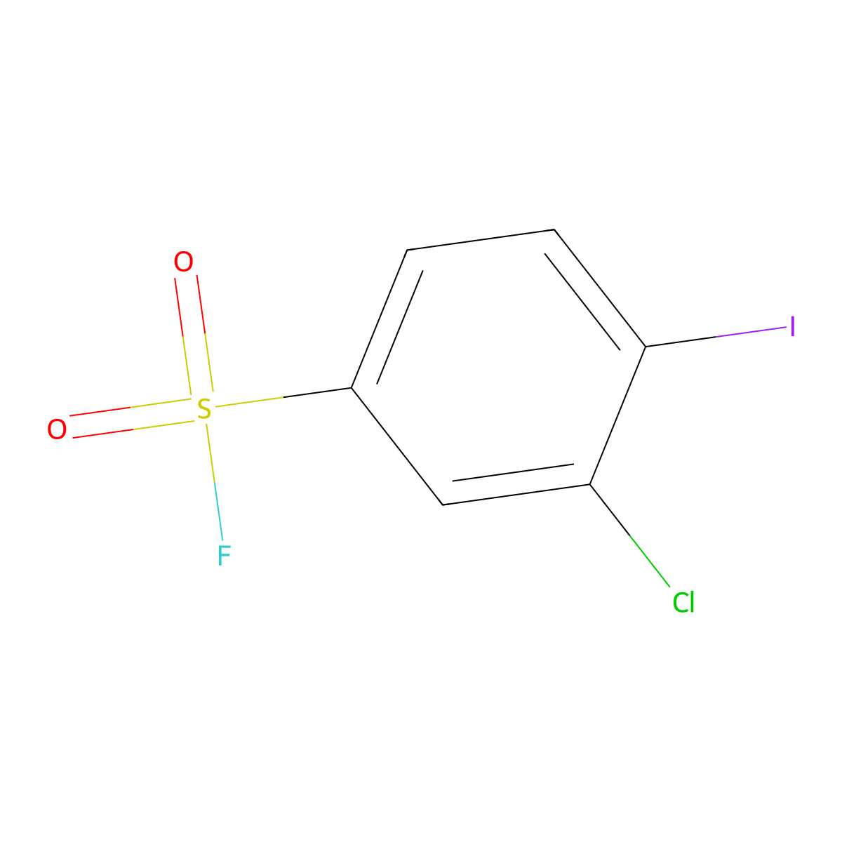 3-Chloro-4-iodobenzene-1-sulfonyl fluoride molecular structure, CAS 2384396-20-5