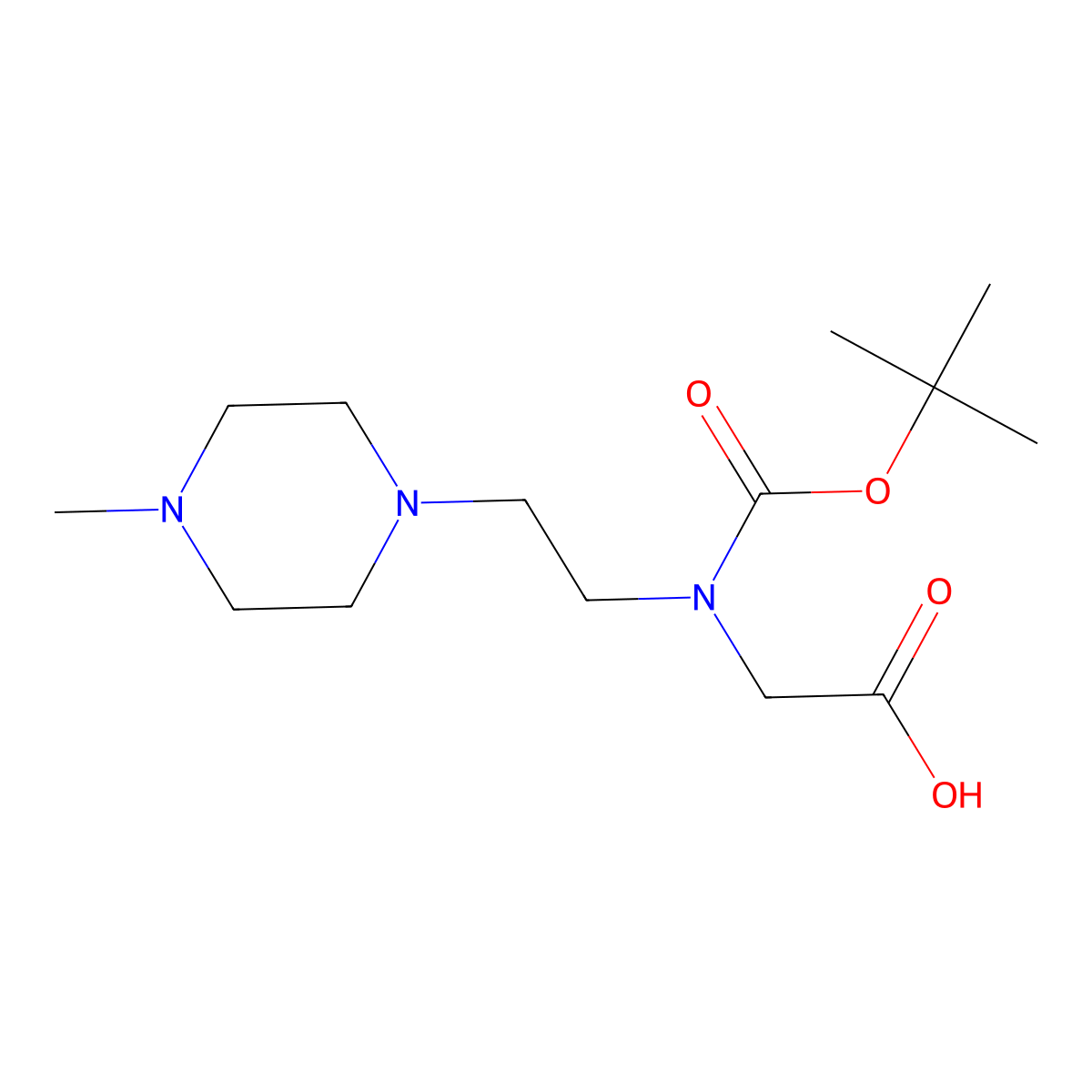 2-{[(Tert-butoxy)carbonyl][2-(4-methylpiperazin-1-yl)ethyl]amino}acetic acid molecular structure, CAS 2384396-78-3