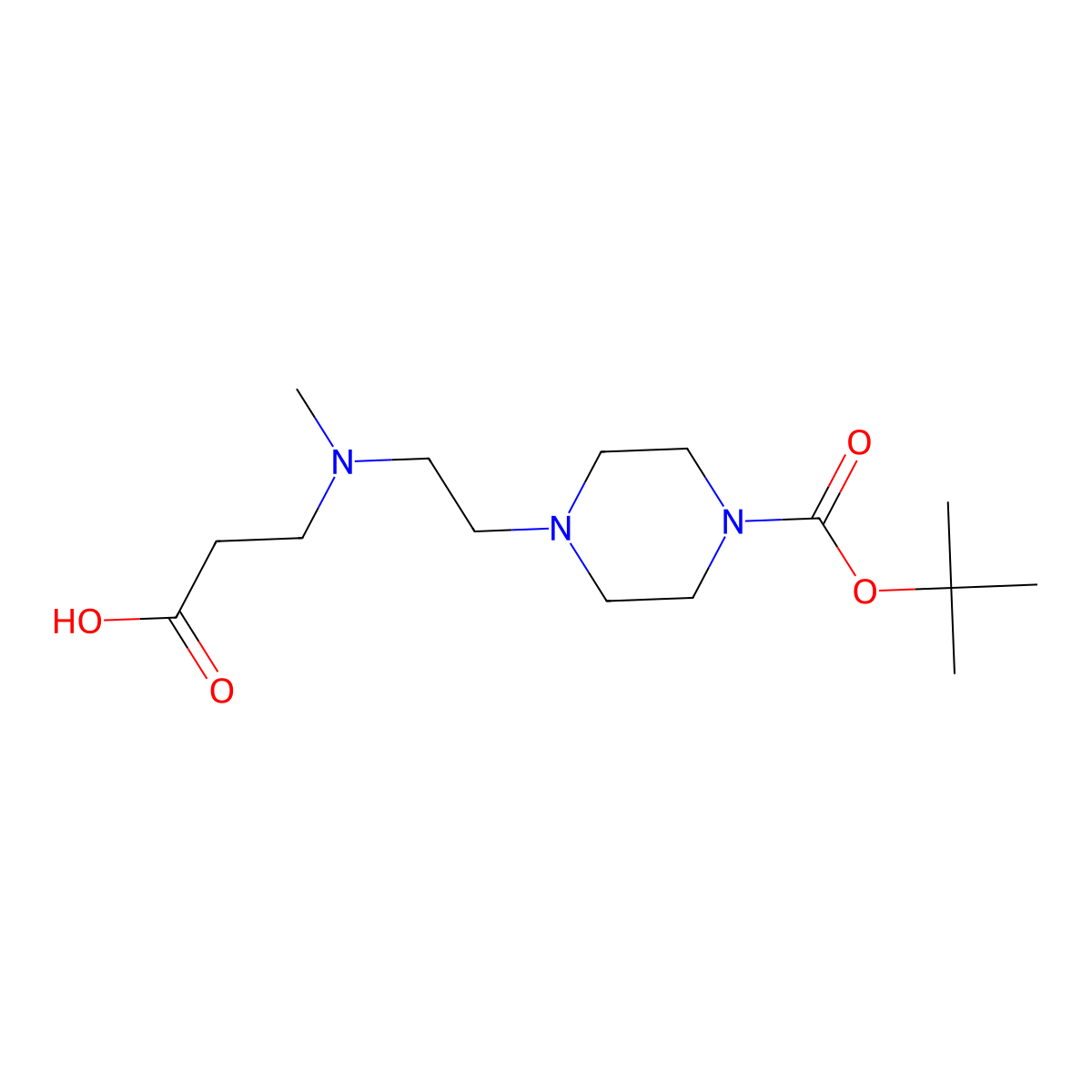 3-[(2-{4-[(Tert-butoxy)carbonyl]piperazin-1-yl}ethyl)(methyl)amino]propanoic acid molecular structure, CAS 2384399-03-3