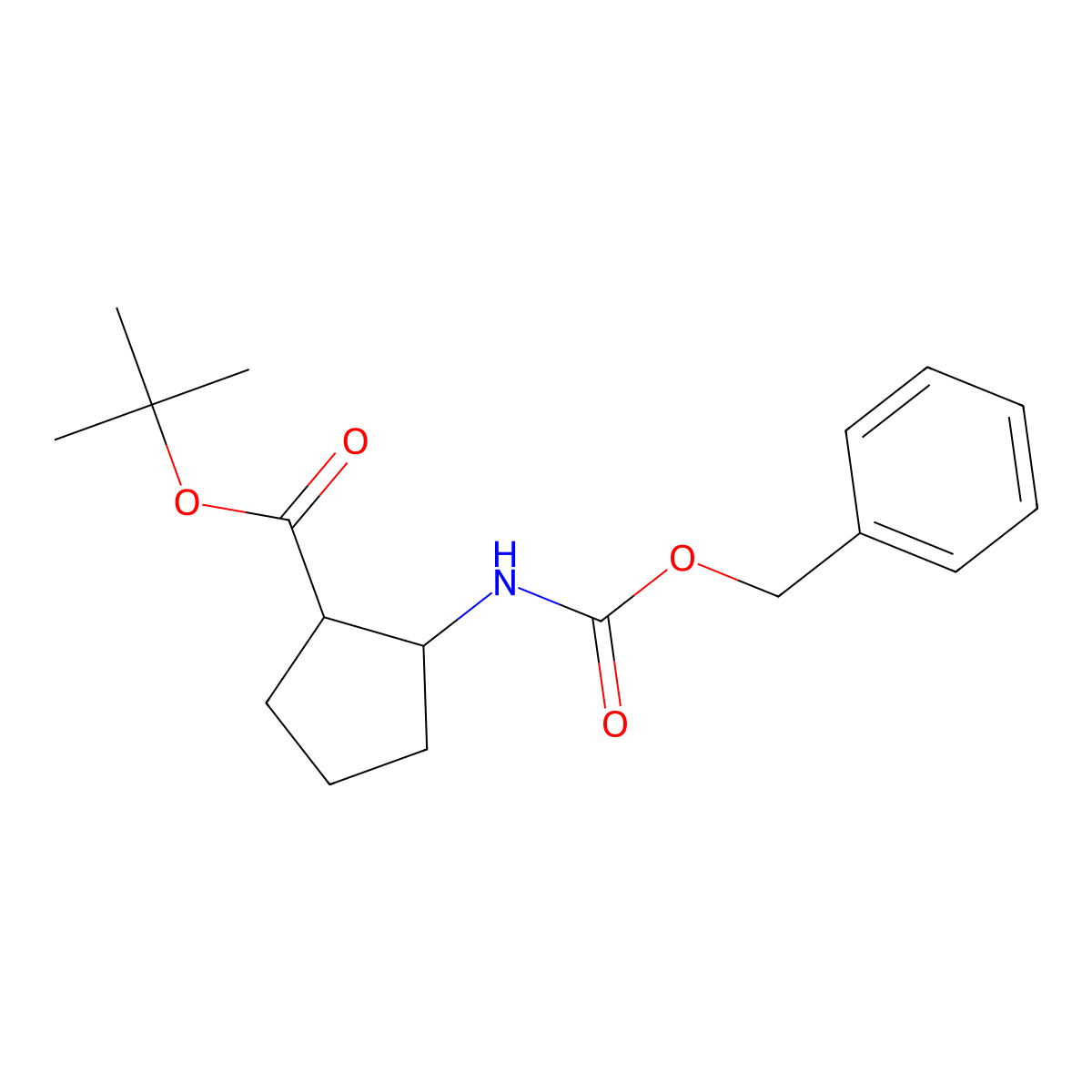 Tert-butyl 2-(benzyloxycarbonylamino)cyclopentanecarboxylate molecular structure, CAS 2384399-76-0