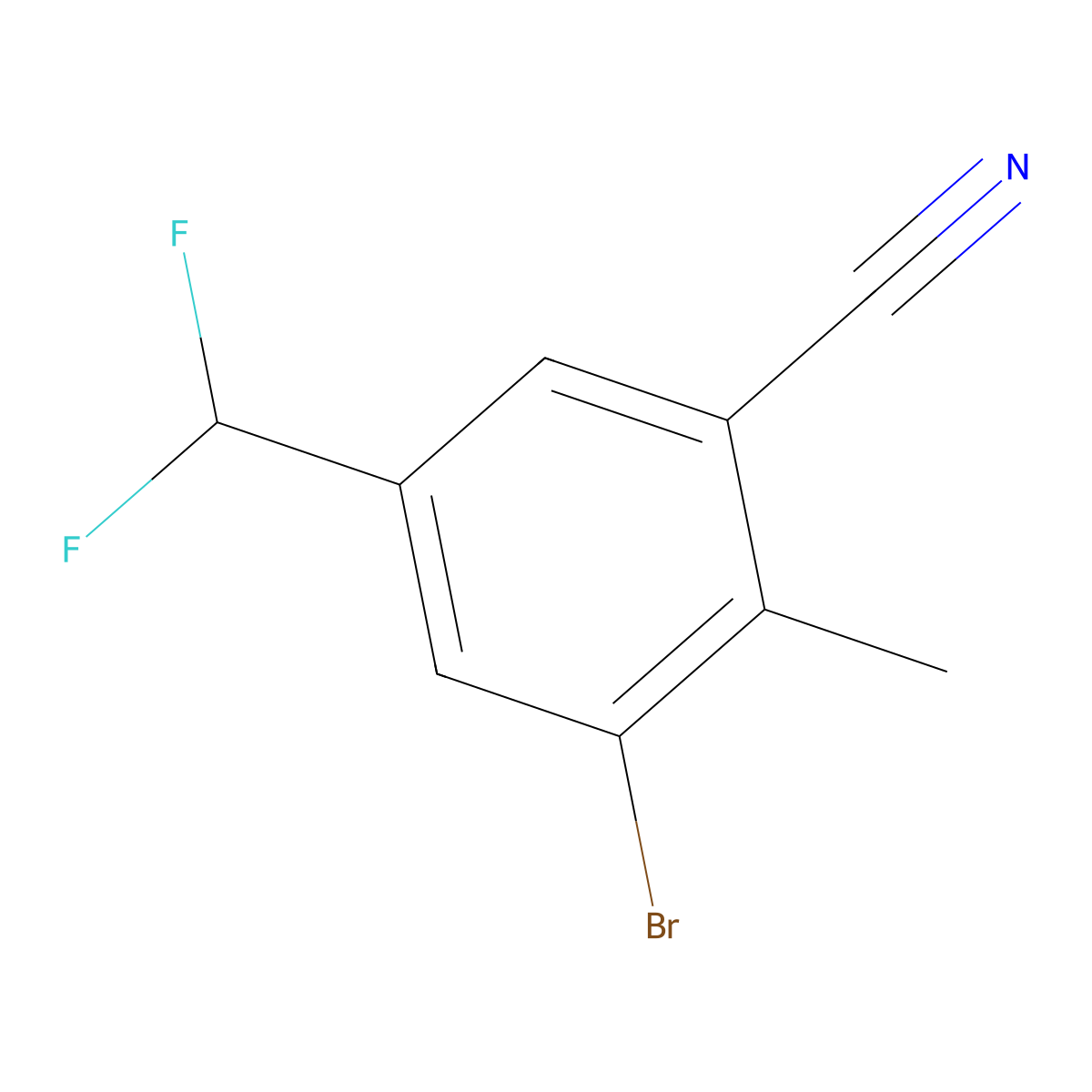 3-Bromo-5-(difluoromethyl)-2-methylbenzonitrile molecular structure, CAS 2384402-60-0