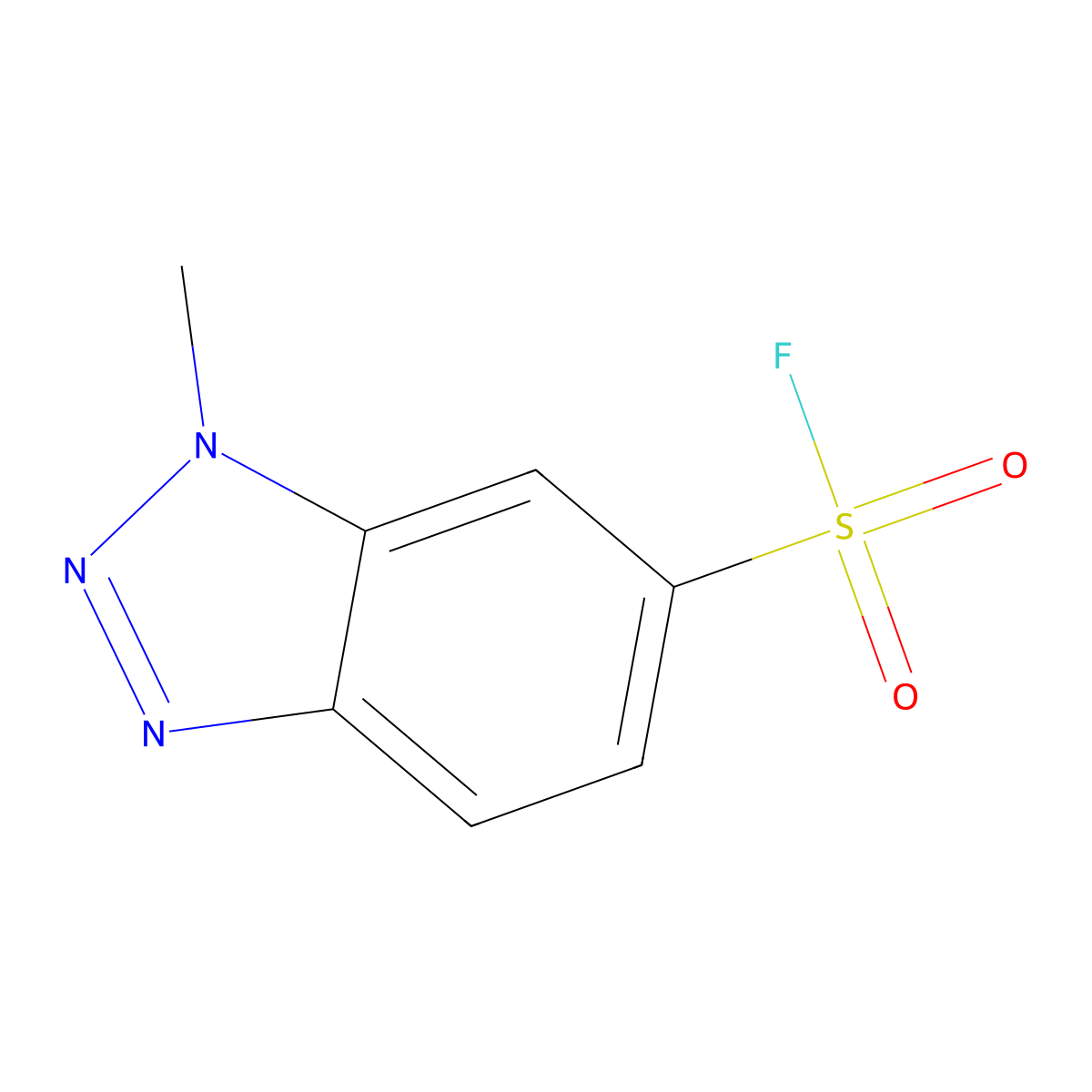 1-methyl-1H-1,2,3-benzotriazole-6-sulfonyl fluoride molecular structure, CAS 2384404-85-5