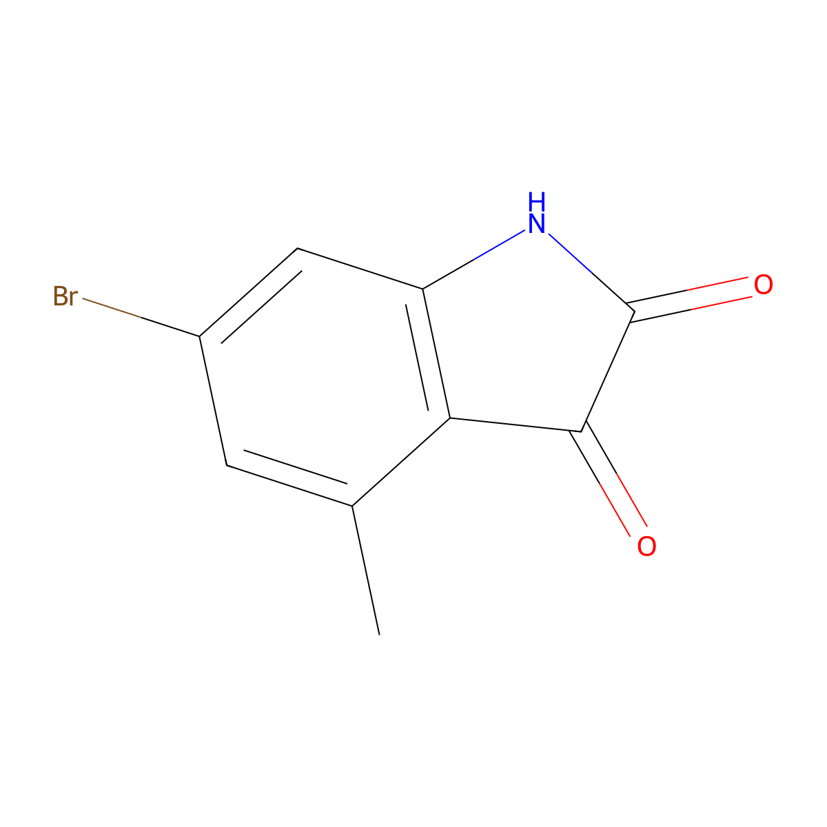 6-Bromo-4-methylindoline-2,3-dione molecular structure, CAS 2384410-44-8