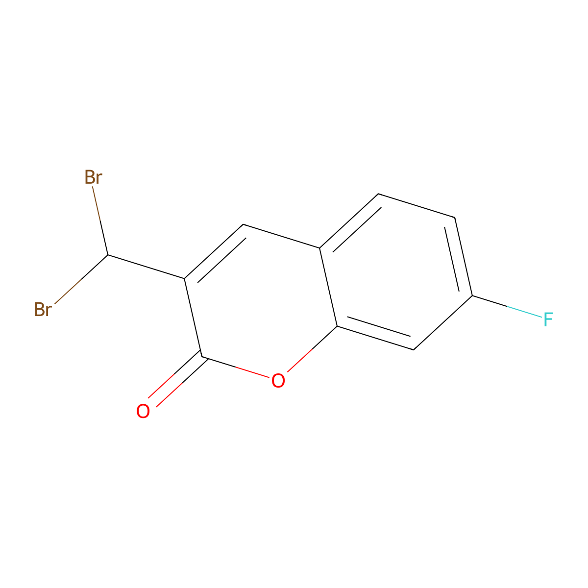 3-(Dibromomethyl)-7-fluoro-2H-chromen-2-one molecular structure, CAS 2384416-38-8