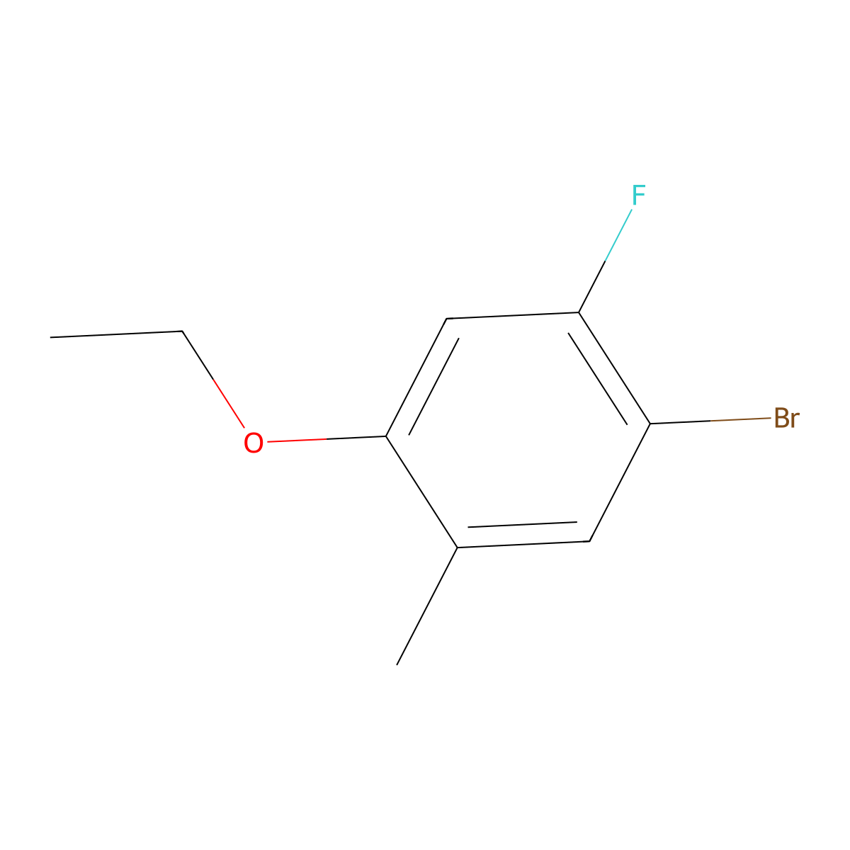 1-Bromo-4-ethoxy-2-fluoro-5-methylbenzene molecular structure, CAS 2384424-52-4
