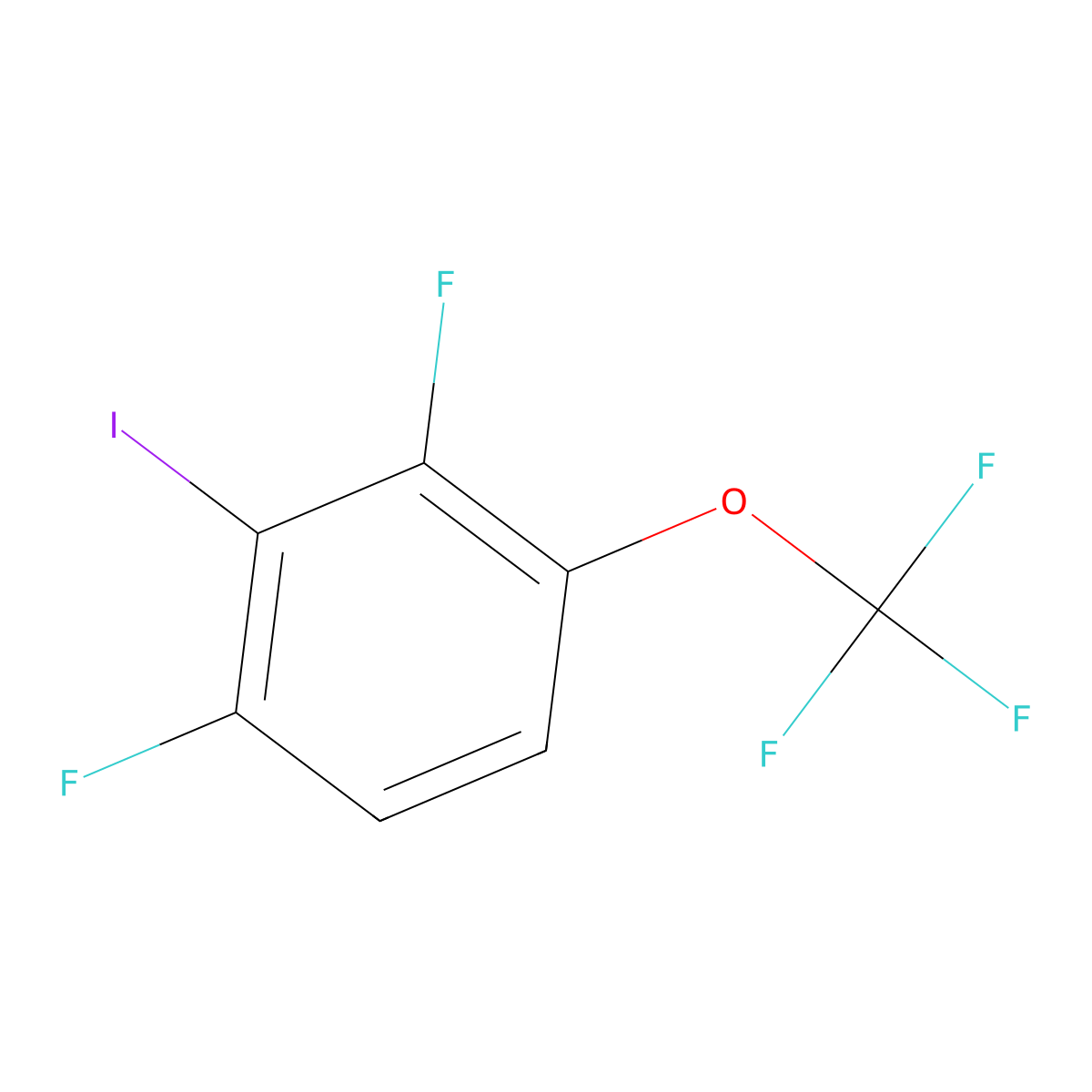 1,3-Difluoro-2-iodo-4-(trifluoromethoxy)benzene molecular structure, CAS 2384430-21-9