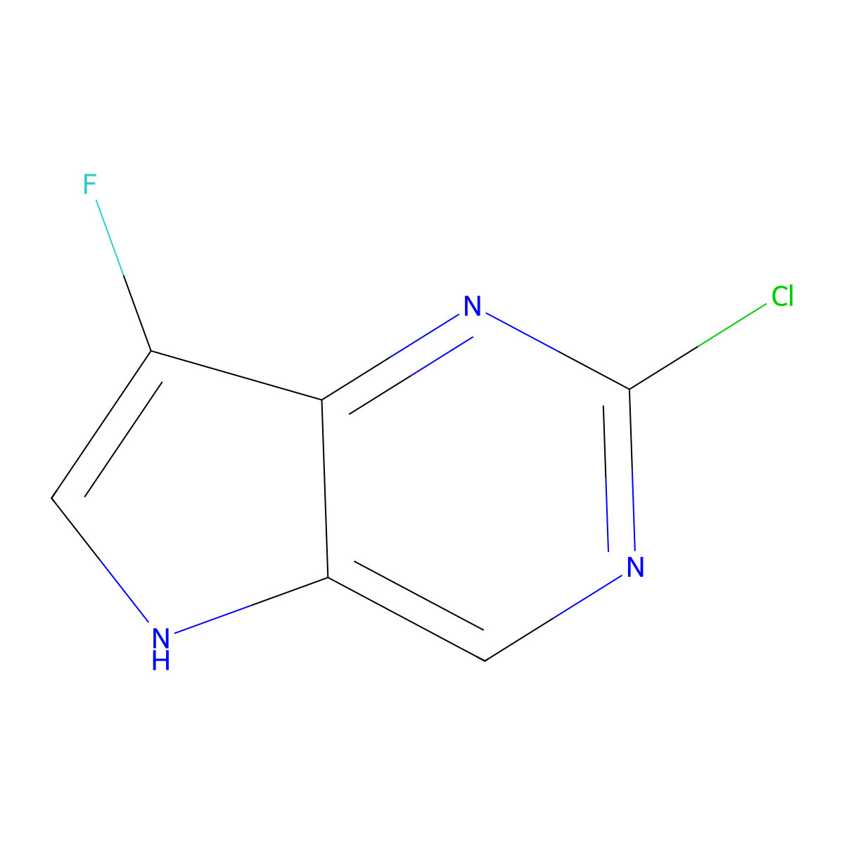 2-Chloro-7-fluoro-5H-pyrrolo[3,2-d]pyrimidine molecular structure, CAS 2384436-14-8