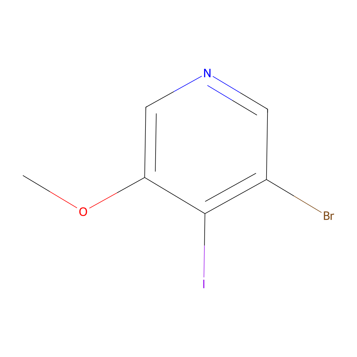 3-Bromo-4-iodo-5-methoxypyridine molecular structure, CAS 2384438-54-2