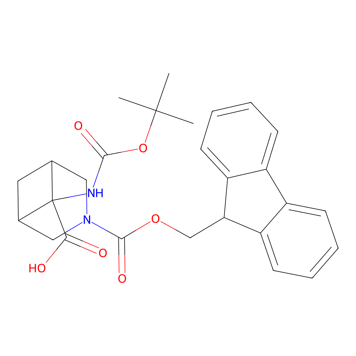 6-{[(tert-butoxy)carbonyl]amino}-3-{[(9H-fluoren-9-yl)methoxy]carbonyl}-3-azabicyclo[3.1.1]heptane-6-carboxylic acid molecular structure, CAS 2384439-07-8