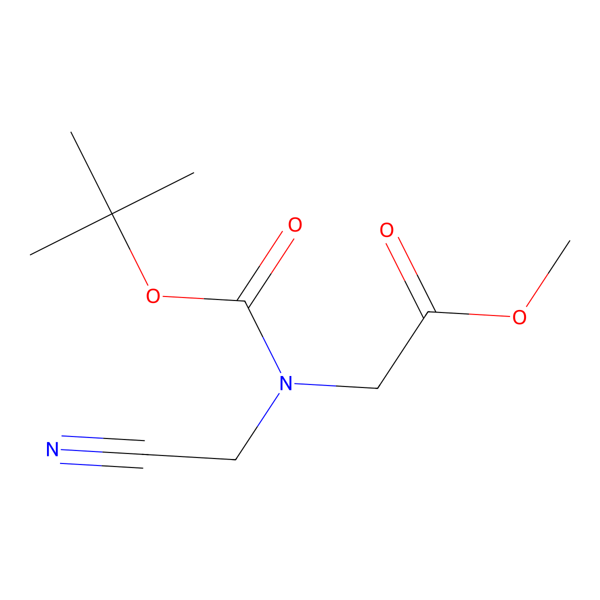 Methyl 2-{[(tert-butoxy)carbonyl](cyanomethyl)amino}acetate molecular structure, CAS 2384439-13-6