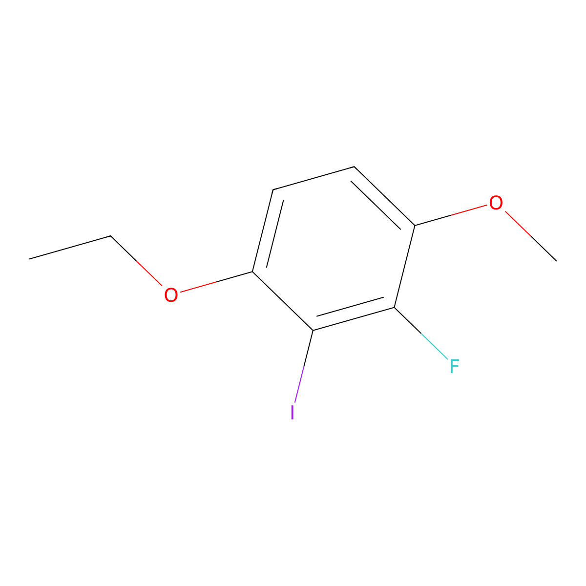 1-Ethoxy-3-fluoro-2-iodo-4-methoxybenzene molecular structure, CAS 2384445-66-1