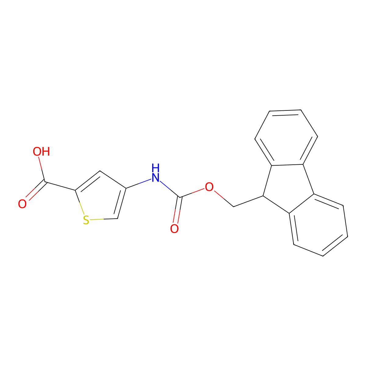 4-({[(9H-fluoren-9-yl)methoxy]carbonyl}amino)thiophene-2-carboxylic acid molecular structure, CAS 2384462-75-1