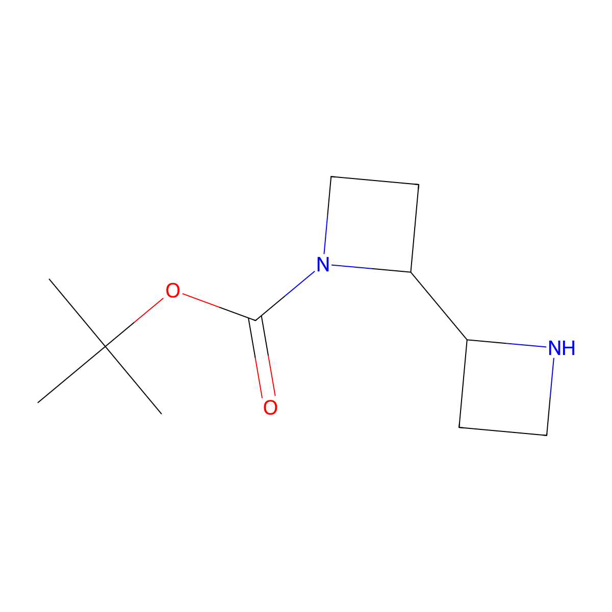 Tert-butyl [2,2'-biazetidine]-1-carboxylate molecular structure, CAS 2384464-72-4