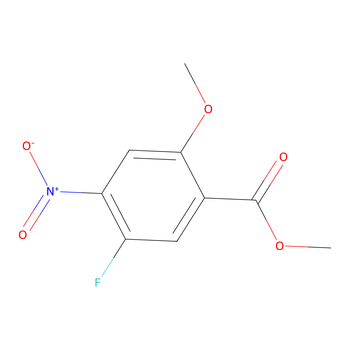 Methyl 5-fluoro-2-methoxy-4-nitrobenzoate molecular structure, CAS 2384465-56-7