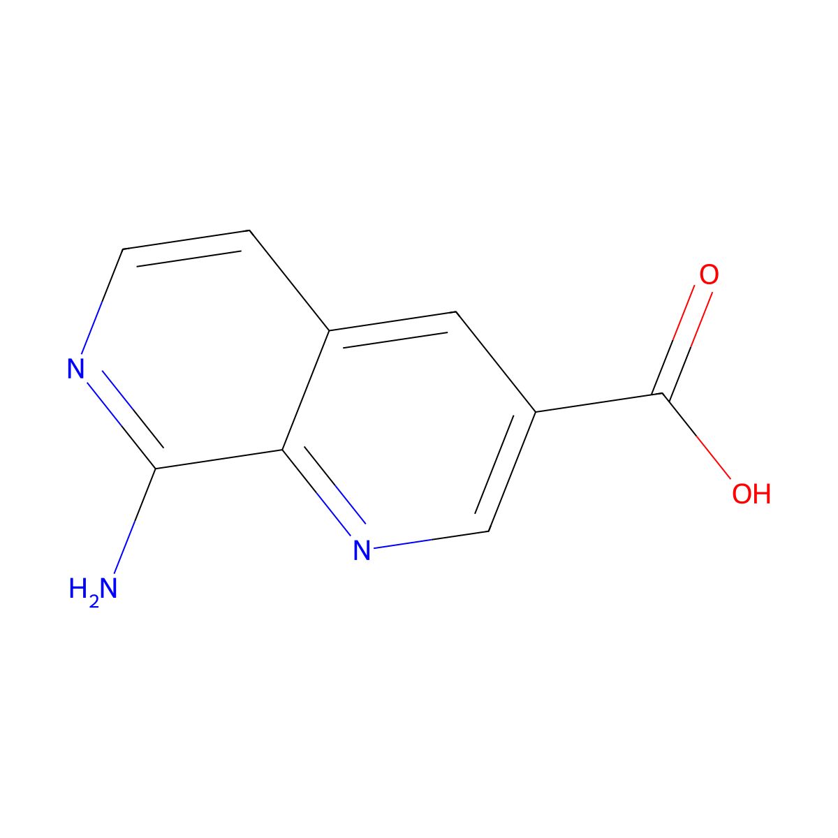 8-Amino-1,7-naphthyridine-3-carboxylic acid molecular structure, CAS 2384465-67-0