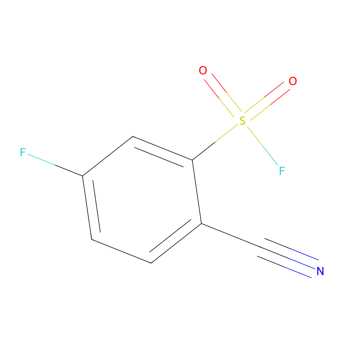 2-Cyano-5-fluorobenzene-1-sulfonyl fluoride molecular structure, CAS 2384466-22-0