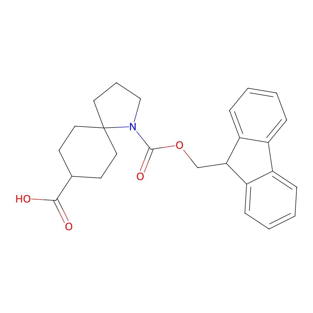 1-{[(9H-fluoren-9-yl)methoxy]carbonyl}-1-azaspiro[4.5]decane-8-carboxylic acid molecular structure, CAS 2384469-86-5