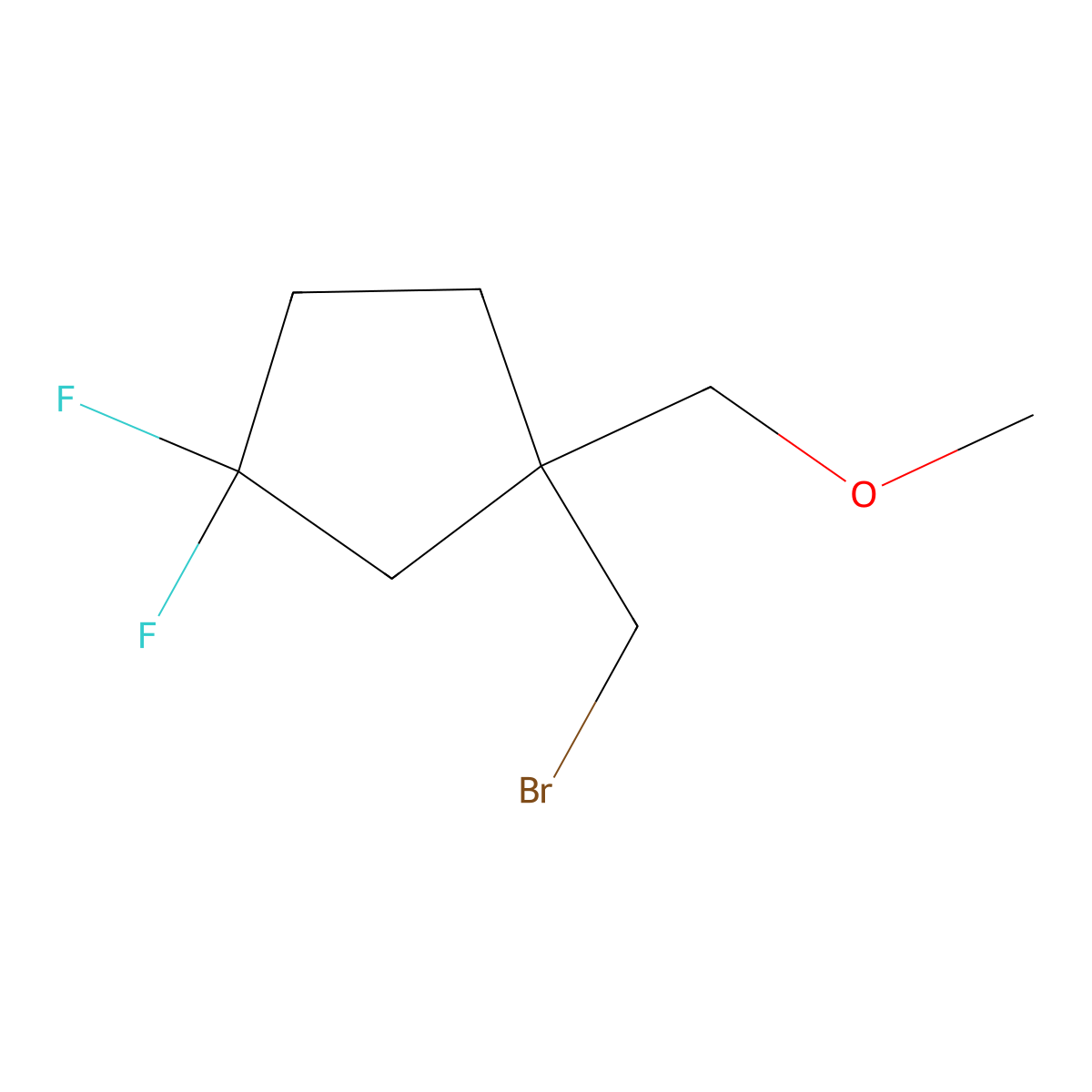 1-(Bromomethyl)-3,3-difluoro-1-(methoxymethyl)cyclopentane molecular structure, CAS 2384472-89-1