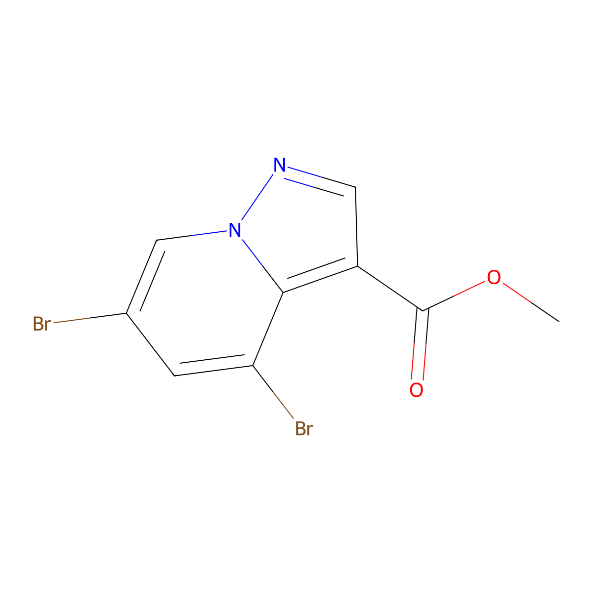 Methyl 4,6-dibromopyrazolo[1,5-a]pyridine-3-carboxylate molecular structure, CAS 2384478-85-5
