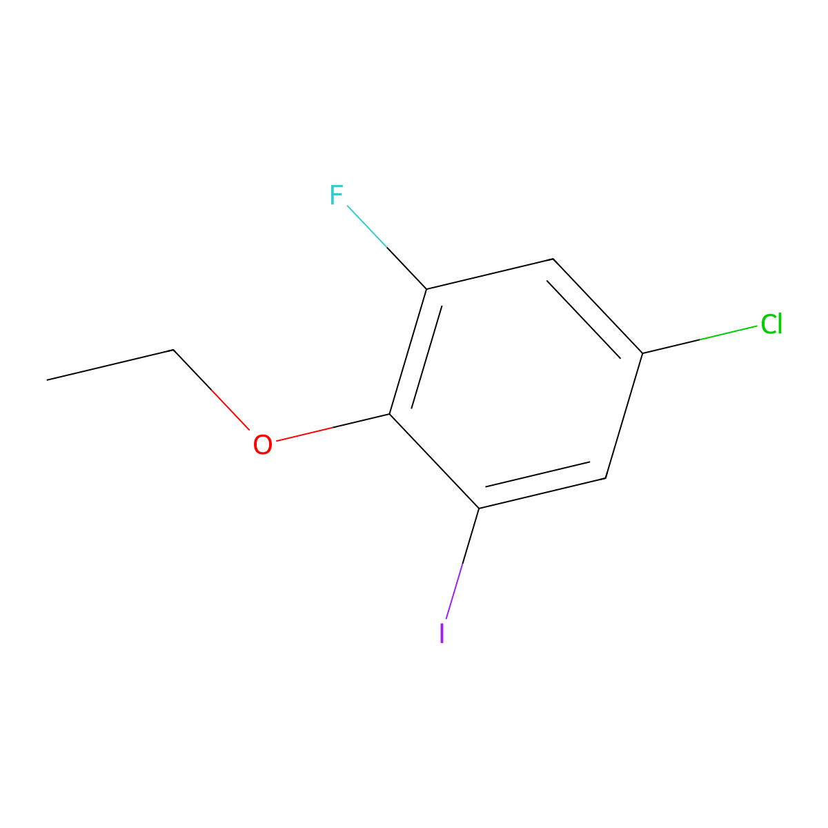5-Chloro-2-ethoxy-1-fluoro-3-iodobenzene molecular structure, CAS 2384482-95-3