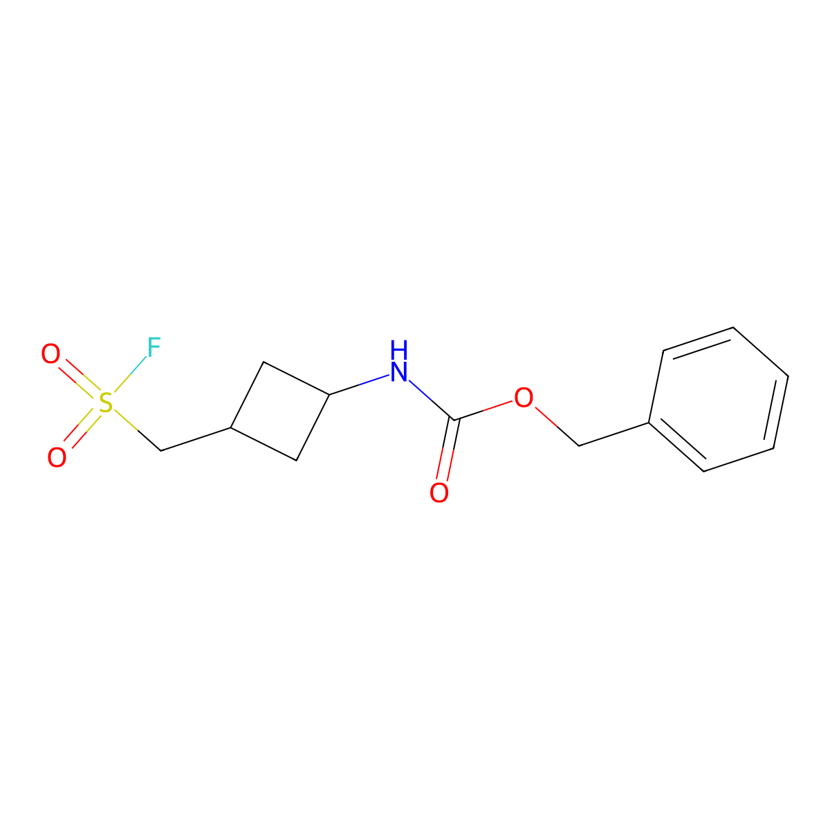 benzyl N-{3-[(fluorosulfonyl)methyl]cyclobutyl}carbamate molecular structure, CAS 2384487-63-0