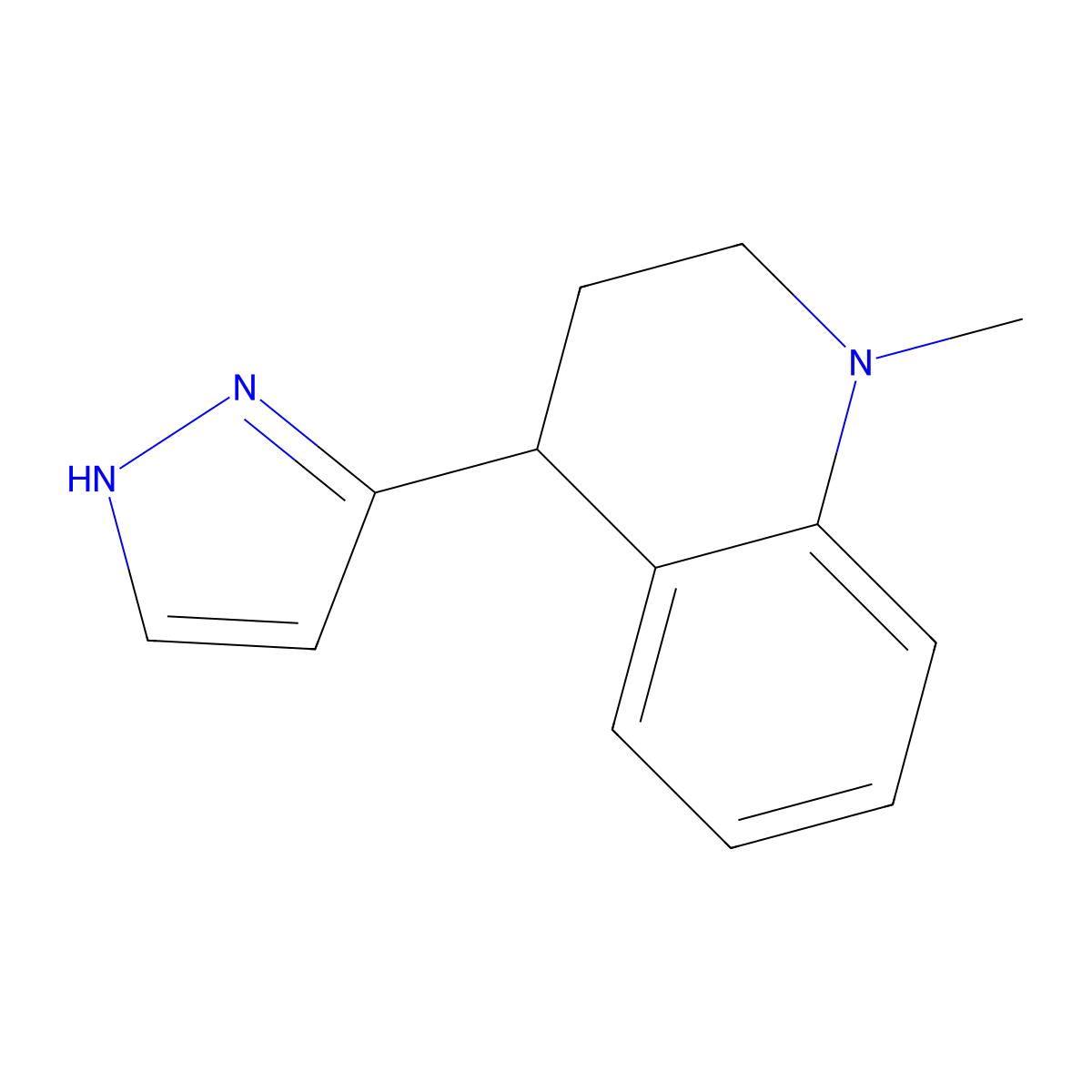 1-Methyl-4-(1H-pyrazol-3-YL)-3,4-dihydro-2H-quinoline molecular structure, CAS 2384487-73-2