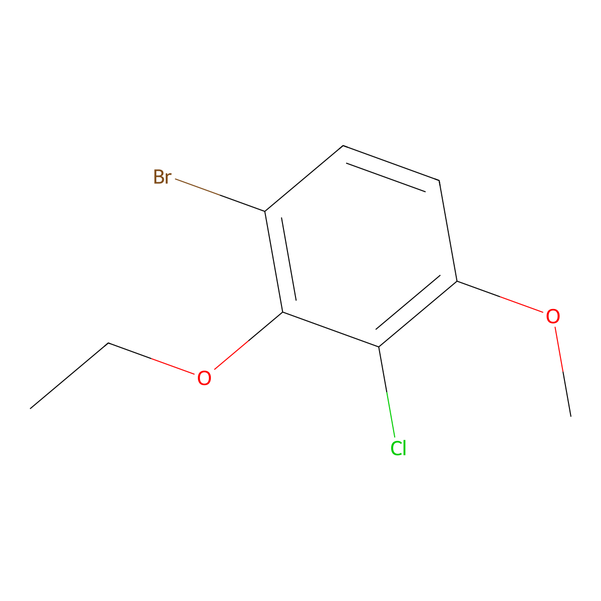 1-Bromo-3-chloro-2-ethoxy-4-methoxybenzene molecular structure, CAS 2384494-20-4