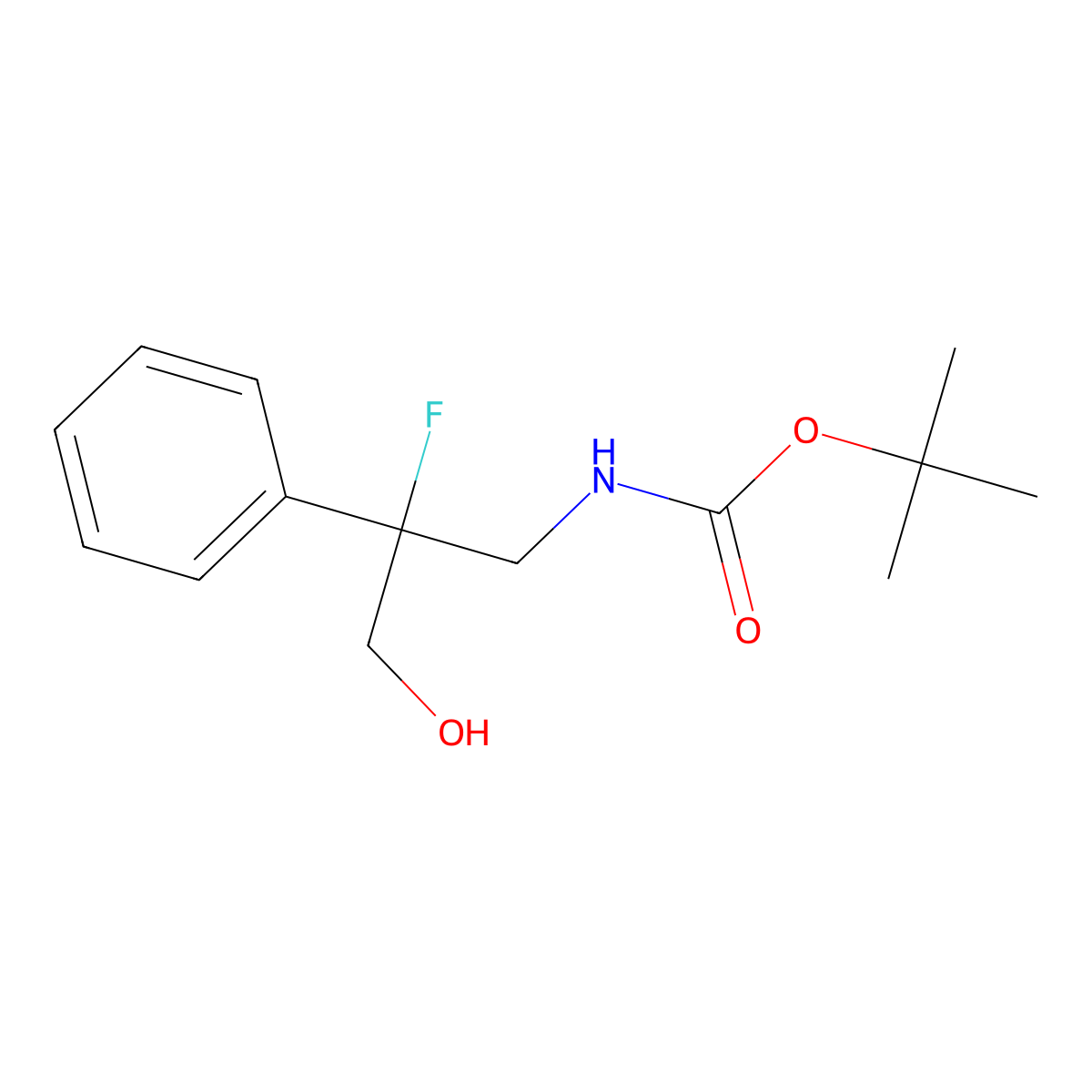 tert-butyl N-(2-fluoro-3-hydroxy-2-phenylpropyl)carbamate molecular structure, CAS 2384495-93-4