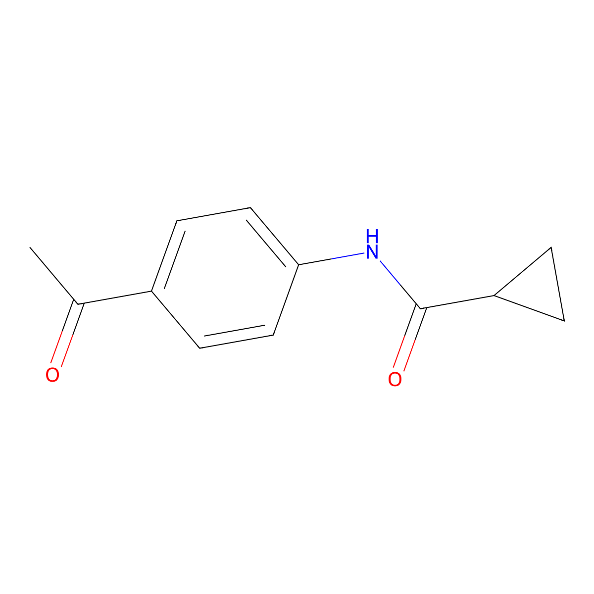 N-(4-acetylphenyl)cyclopropanecarboxamide molecular structure, CAS 23845-08-1