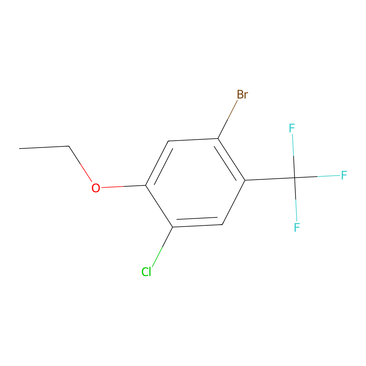 1-Bromo-4-chloro-5-ethoxy-2-(trifluoromethyl)benZene molecular structure, CAS 2384501-13-5